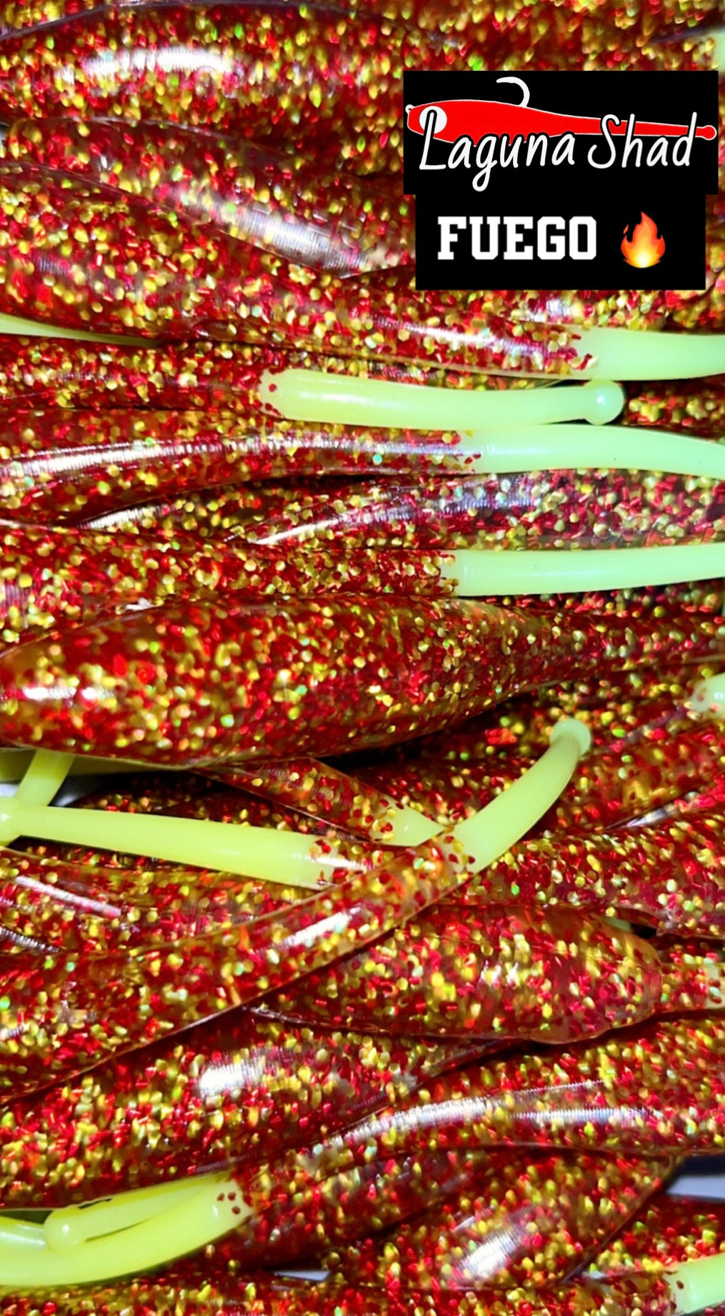 Ganchado Lures by LGF956 5.25” 'Laguna Shad' 5 Pack - Fuego