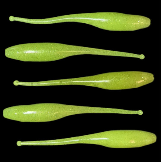 Ganchado Lures by LGF956 5.25” 'Laguna Shad' 5 Pack - Limón
