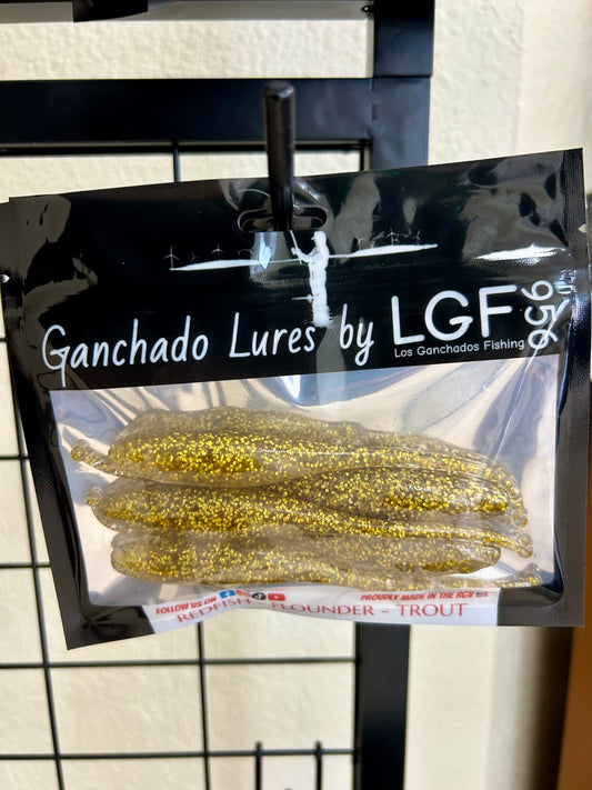 Ganchado Lures by LGF956 5.25” 'Laguna Shad' 5 Pack - Puro Oro