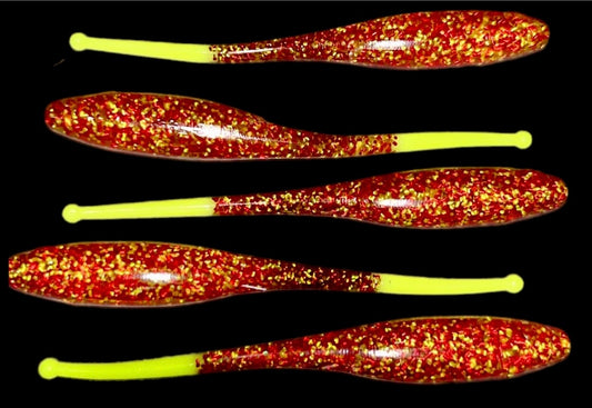 Ganchado Lures by LGF956 5.25” 'Laguna Shad' 5 Pack - Fuego