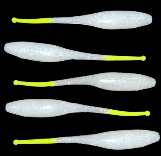 Ganchado Lures by LGF956 5.25” 'Laguna Shad' 5 Pack - La Wera w/ Chartreuse